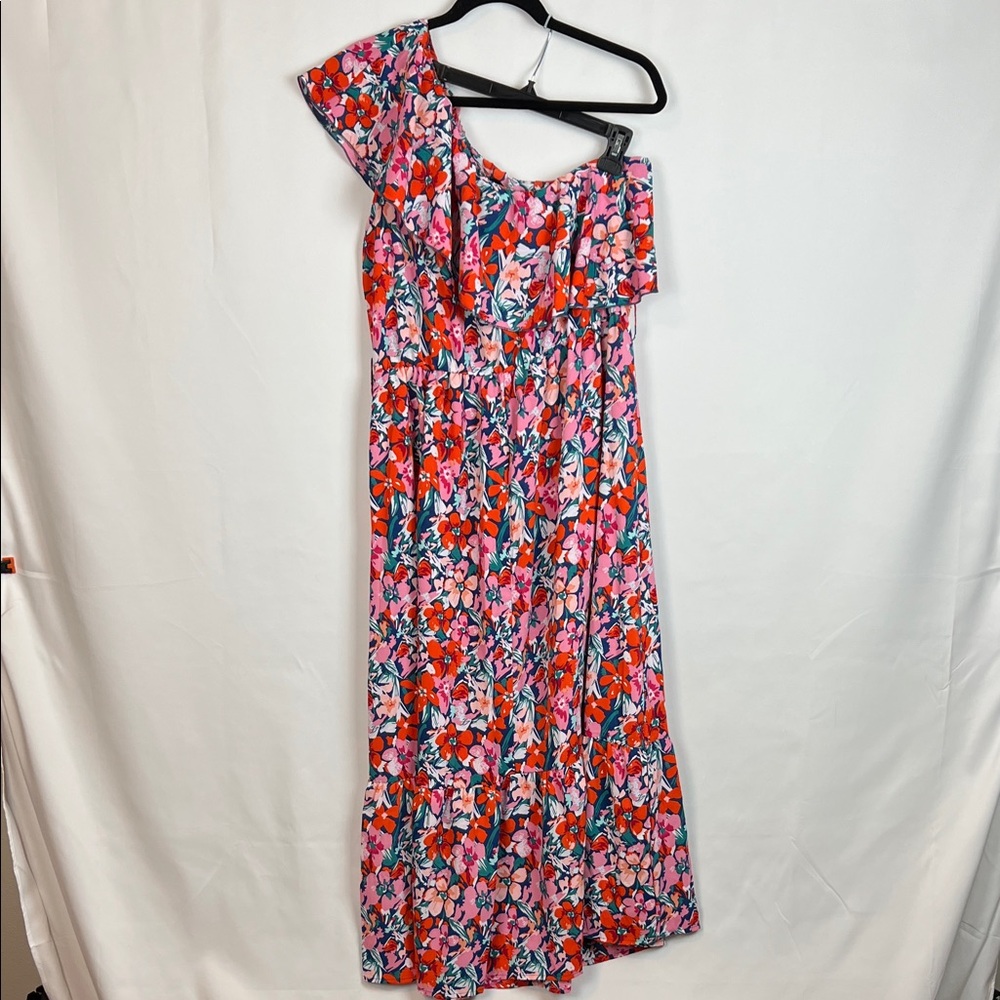 Vibrant Floral One-Shoulder‎ Dress - Picture 6 of 10